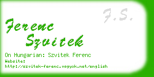 ferenc szvitek business card